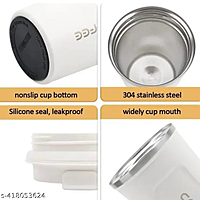 Stainless Steel Coffee Mug with Lid for Hot and Cold, Nonslip Cup Button ,  Double Wall Insulated Travel Mugs 510 ml White