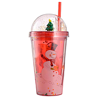 Christmas Water Tumbler 480ml Plastic SANTA wiht no word Glitter Double Walled Cup 3d Tree On Top Christmas Water Tumbler 480ml Plastic SANTA wiht no word Glitter Double Walled Cup 3d Tree On Top