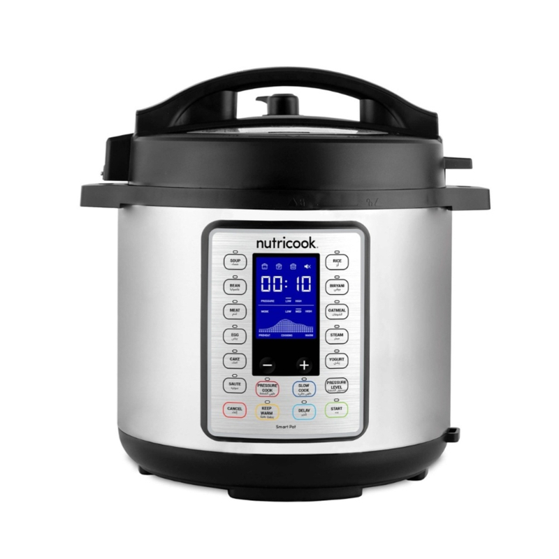 Nutricook Smart Pot 2 Prime 6L Electric Pressure Cooker – 10-in-1 Multi-Function with 16 Smart Programs, Advanced Safety Features, LED Display, and Sleek Design – Model NC-SP204P