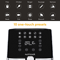 Nutricook Air Fryer 2 5.5L – Digital Air Fryer with Rapid Air Technology, 10 Pre-set Cooking Functions, Adjustable Temperature Control, and Modern Design – Model NC-AF205 Nutricook Air Fryer 2 5.5L – Digital Air Fryer with Rapid Air Technology, 10 Pre-set Cooking Functions, Adjustable Temperature Control, and Modern Design – Model NC-AF205