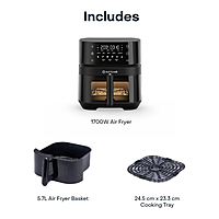 Nutricook 5.7L Air Fryer 3 Vision, Smart Digital Air Fryer with Transparent Viewing Window, Rapid Air Circulation Technology, Large Family-Sized Capacity, Adjustable Temperature & Timer Nutricook 5.7L Air Fryer 3 Vision, Smart Digital Air Fryer with Transparent Viewing Window, Rapid Air Circulation Technology, Large Family-Sized Capacity, Adjustable Temperature & Timer