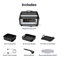 Nutricook Electric Air Fryer Grill XL 9.6L, Multifunctional Air Fryer & Grill Combo with Non-Stick Grill Plate, 360° Rapid Air Circulation, Adjustable Temperature & Timer, Large Family-Sized Capacity Nutricook Electric Air Fryer Grill XL 9.6L, Multifunctional Air Fryer & Grill Combo with Non-Stick Grill Plate, 360° Rapid Air Circulation, Adjustable Temperature & Timer, Large Family-Sized Capacity