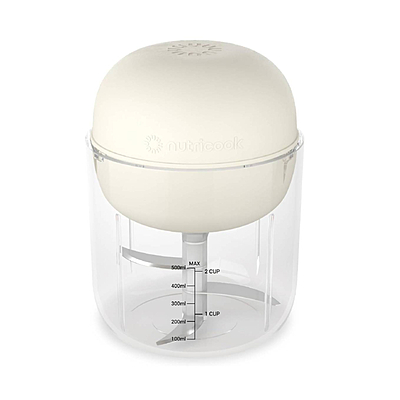 Nutricook Choppi 500ml Food Chopper, Desert Sand – Manual Pull-Cord Chopper with Stainless Steel Blades, Compact and Stylish Design, Ideal for Chopping, Slicing, Dicing Small Portions, Easy to Clean