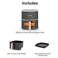 Nutricook Air Fryer Essentials Vision - Digital, NC-AFE152V-G – 5.2L Large Capacity Air Fryer with Smart Digital Touchscreen, Rapid Hot Air Circulation, 1500W Power, Oil-Free Healthy Cooking Nutricook Air Fryer Essentials Vision - Digital, NC-AFE152V-G – 5.2L Large Capacity Air Fryer with Smart Digital Touchscreen, Rapid Hot Air Circulation, 1500W Power, Oil-Free Healthy Cooking