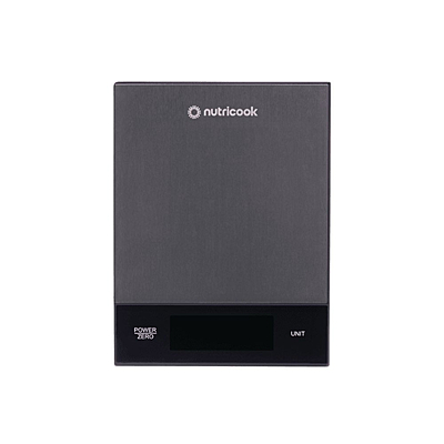 Nutricook Digital Kitchen Scale KS205PK-ME – High-Precision Food Scale, 5kg Capacity, LCD Display, Tare Function, Ultra-Slim Design, Battery Operated, Easy-to-Clean Surface, Stylish Black Finish