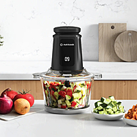 Nutricook Glass & Stainless Steel XXL Chopper and Mincer, 2L Capacity, Pulse & 2-Speed Settings, Durable Stainless Steel Blades, Anti-Slip Base, Easy-to-Use, Black – Model NC-CH2000 Nutricook Glass & Stainless Steel XXL Chopper and Mincer, 2L Capacity, Pulse & 2-Speed Settings, Durable Stainless Steel Blades, Anti-Slip Base, Easy-to-Use, Black – Model NC-CH2000
