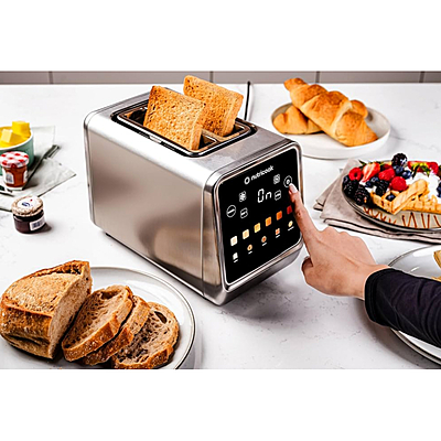 Nutricook 2-Slice Smart Toaster with Touch Screen, 850W, All-in-One Design, 6 Browning Levels, Wide Slots for Various Bread Types, Defrost, Reheat & Bagel Functions, Sleek Modern Look