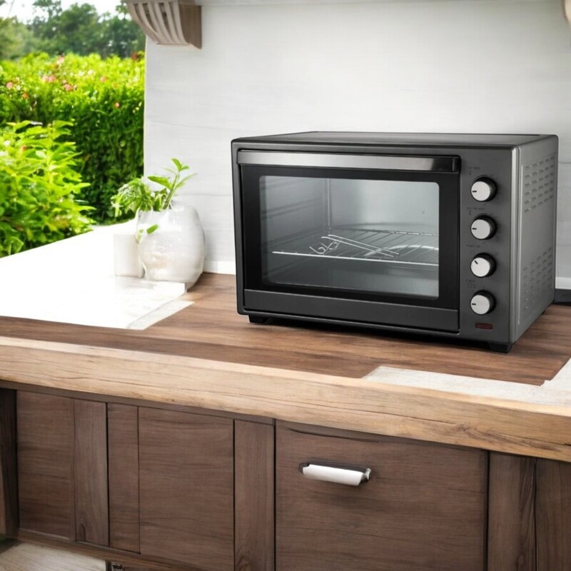 Super Chef 48L Electric Oven with Double Glass Door & Fan – High-Performance Cooking for Baking, Roasting, and Grilling Super Chef 48L Electric Oven with Double Glass Door & Fan – High-Performance Cooking for Baking, Roasting, and Grilling