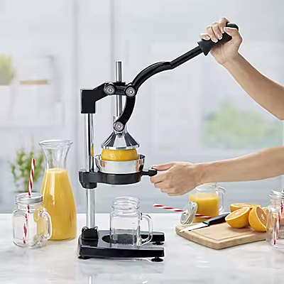 Superchef Heavy-Duty Cast-Iron Hand Press Manual Citrus Squeezer, Professional-Grade Juicer for Oranges, Lemons, Limes & More, Ergonomic Handle, Efficient Juice Extraction, Durable & Easy to Use