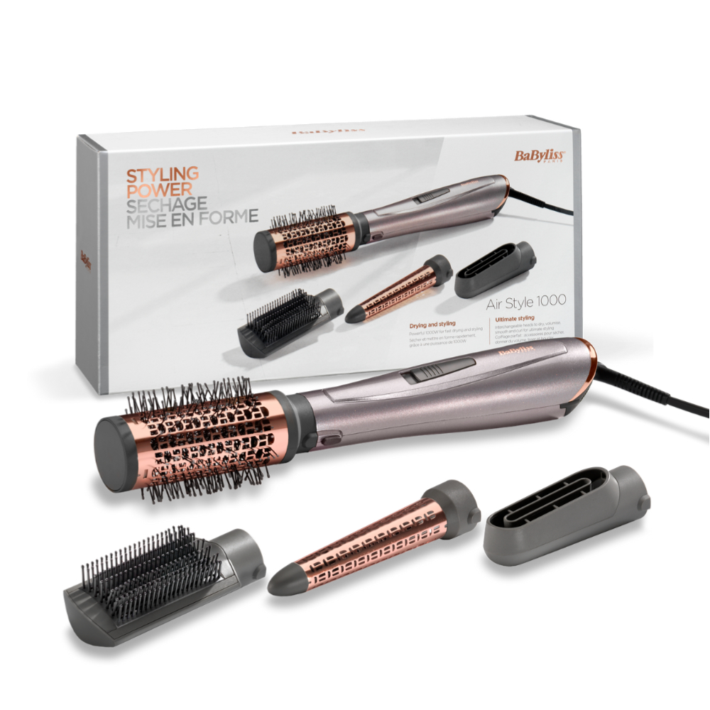 BaByliss AS136SDE Hair Styler 1000W – Powerful Multifunctional Hot Air Brush for Smooth, Voluminous Hair, with Multiple Attachments and Adjustable Settings BaByliss AS136SDE Hair Styler 1000W – Powerful Multifunctional Hot Air Brush for Smooth, Voluminous Hair, with Multiple Attachments and Adjustable Settings