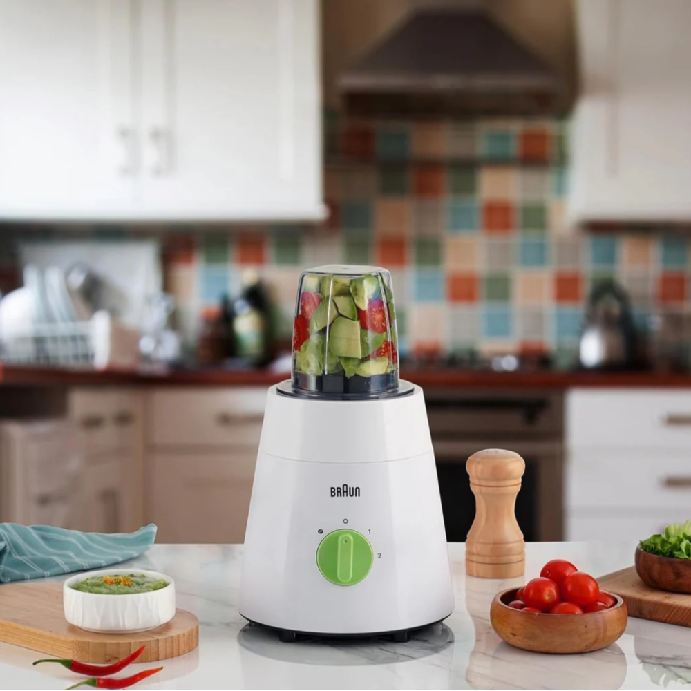 Braun JB0115WH Power Blend 1 Jug Blender and Chopper, White – Powerful 1000W Motor, Multiple Speed Settings, and Easy-to-Clean Design for Smooth Blending and Chopping Braun JB0115WH Power Blend 1 Jug Blender and Chopper, White – Powerful 1000W Motor, Multiple Speed Settings, and Easy-to-Clean Design for Smooth Blending and Chopping