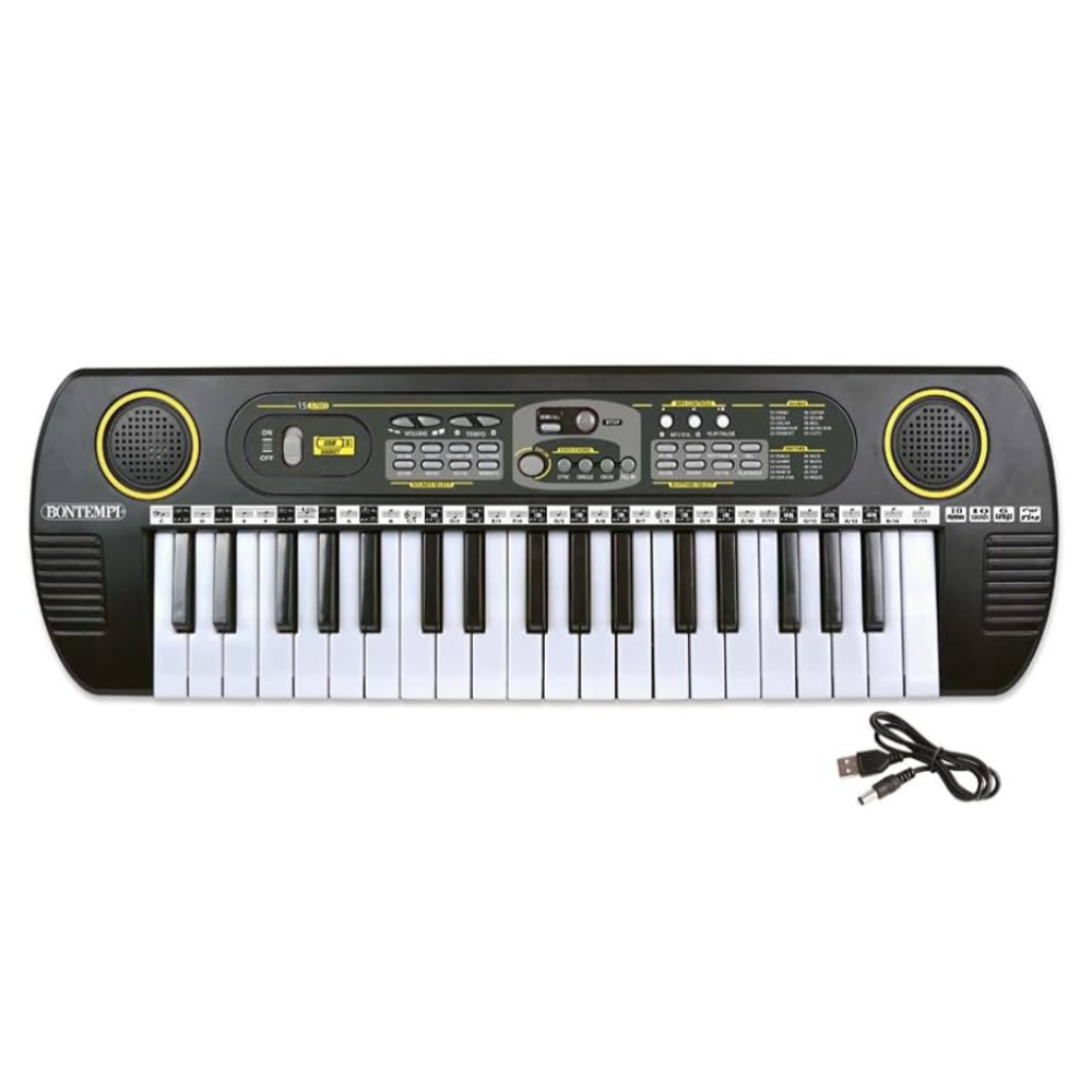 Digital Keyboard with 37 MIDI Size Keys – Compact Portable Music Keyboard with Built-in Sounds, Rhythms, and MIDI Connectivity for Beginners and Music Enthusiasts
