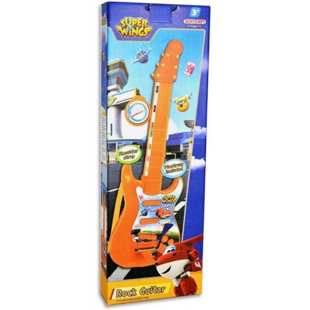 Bontempi Rock Guitar Super Wings – Interactive Electric Guitar Toy with Light Effects, Sound Features, and Dynamic Rock Music for Kids and Music Lovers Bontempi Rock Guitar Super Wings – Interactive Electric Guitar Toy with Light Effects, Sound Features, and Dynamic Rock Music for Kids and Music Lovers