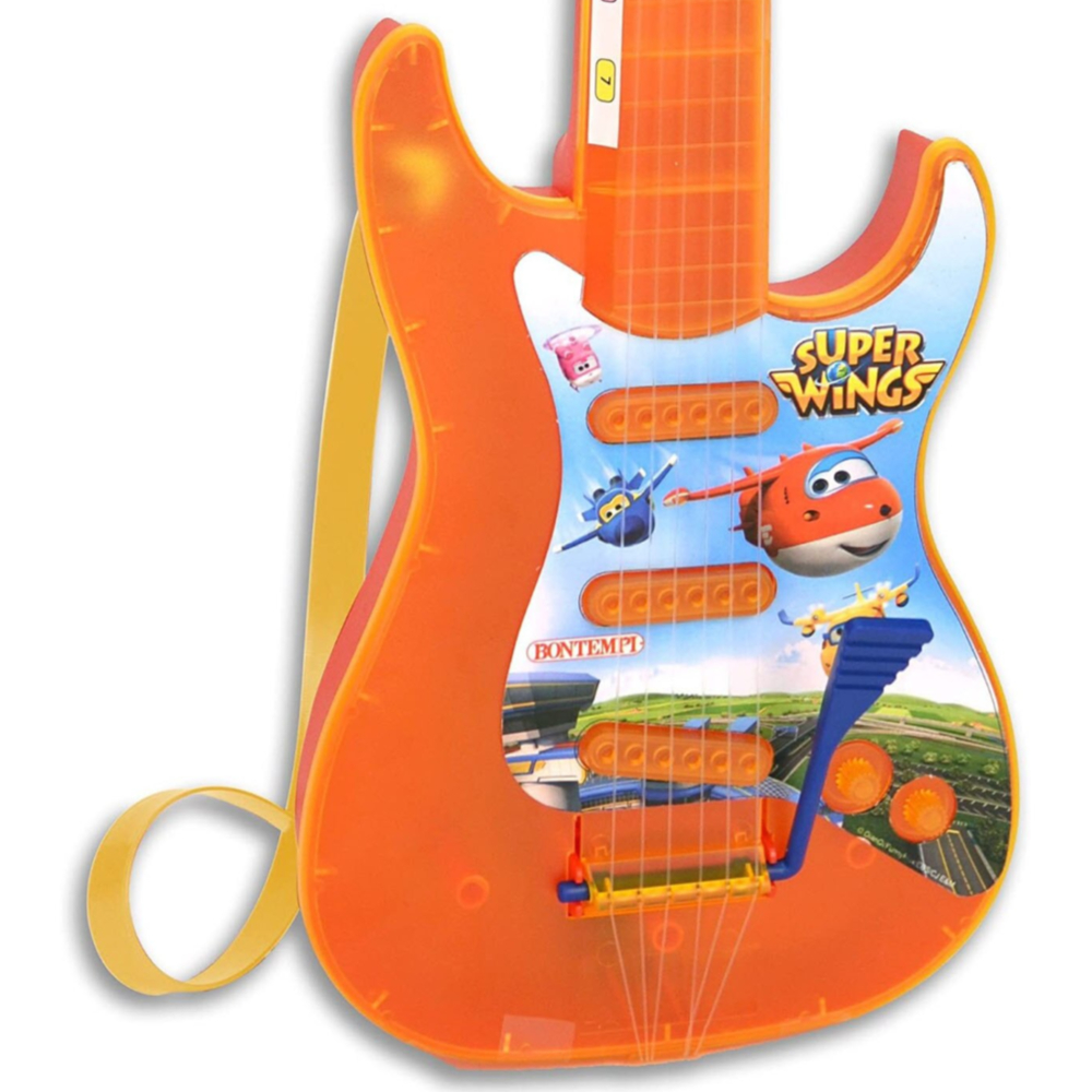 Bontempi Rock Guitar Super Wings – Interactive Electric Guitar Toy with Light Effects, Sound Features, and Dynamic Rock Music for Kids and Music Lovers Bontempi Rock Guitar Super Wings – Interactive Electric Guitar Toy with Light Effects, Sound Features, and Dynamic Rock Music for Kids and Music Lovers