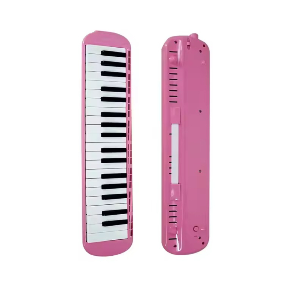 Bontempi Mouth Piano 32 Keys with Mouth Tube and Carrying Case – Pink Colorful Portable Musical Instrument for Kids, Ideal for Developing Rhythm and Coordination
