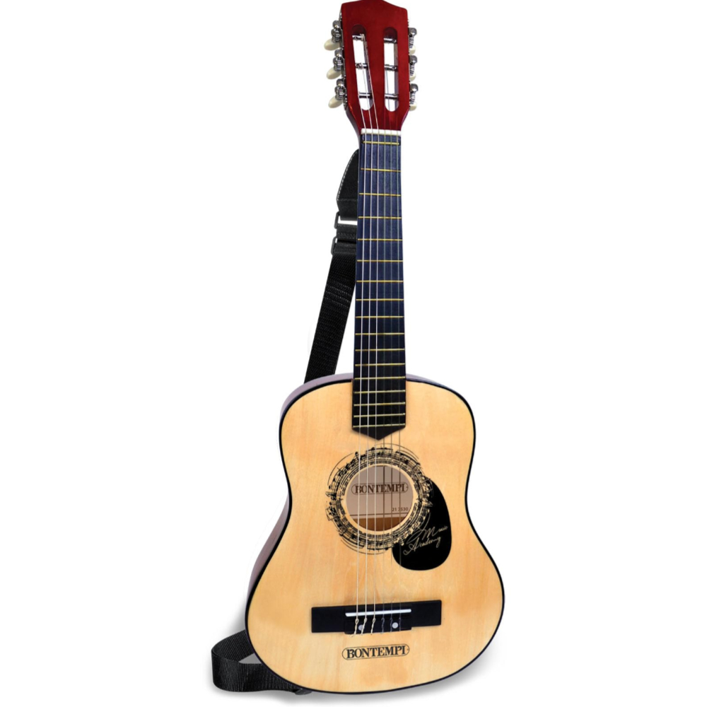 Bontempi Classical Wooden Guitar 75cm with 6 Nylon Strings – Ideal for Beginners and Aspiring Musicians