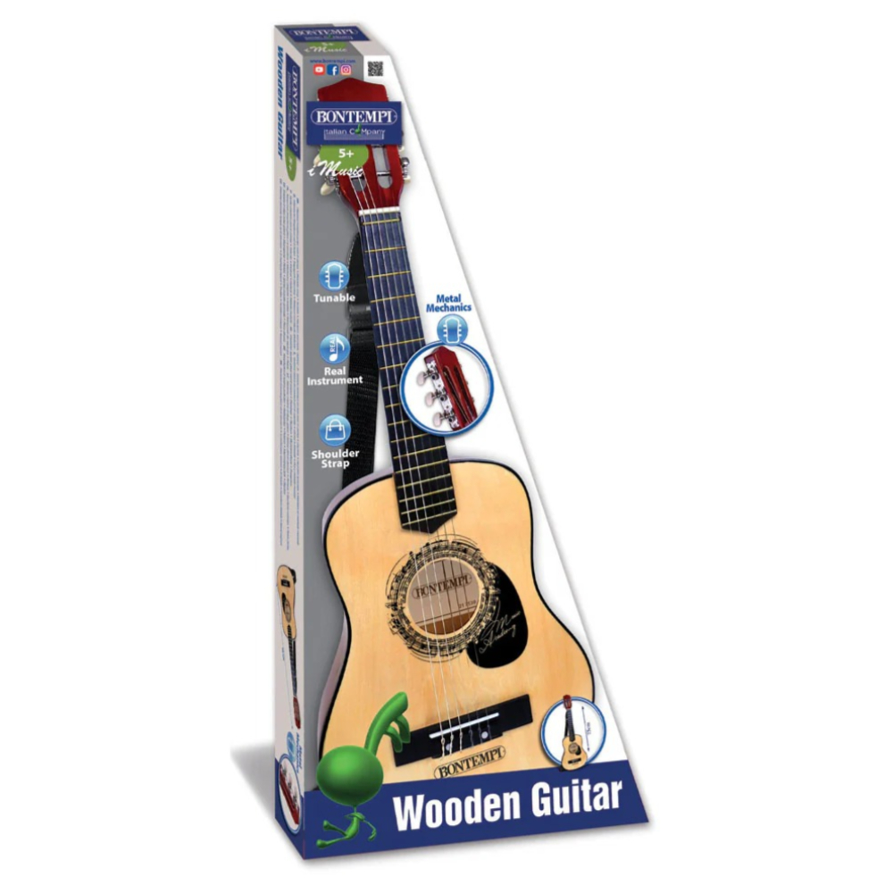 Bontempi Classical Wooden Guitar 75cm with 6 Nylon Strings – Ideal for Beginners and Aspiring Musicians Bontempi Classical Wooden Guitar 75cm with 6 Nylon Strings – Ideal for Beginners and Aspiring Musicians