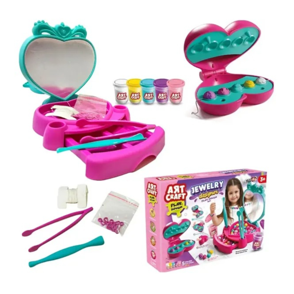 ARTCRAFT Design Jewelry Play Dough Set – Creative 5-Pack (56g Each) Modeling Clay Kit for Kids to Craft Unique and Colorful Accessories