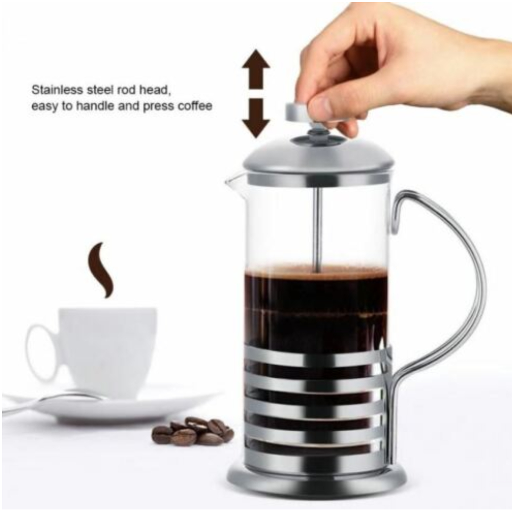 Zilan Coffee Plunger (French Press) – Glass & Stainless Steel, ZLN2515 – Elegant & Durable Coffee Brewer for Rich, Flavorful Coffee