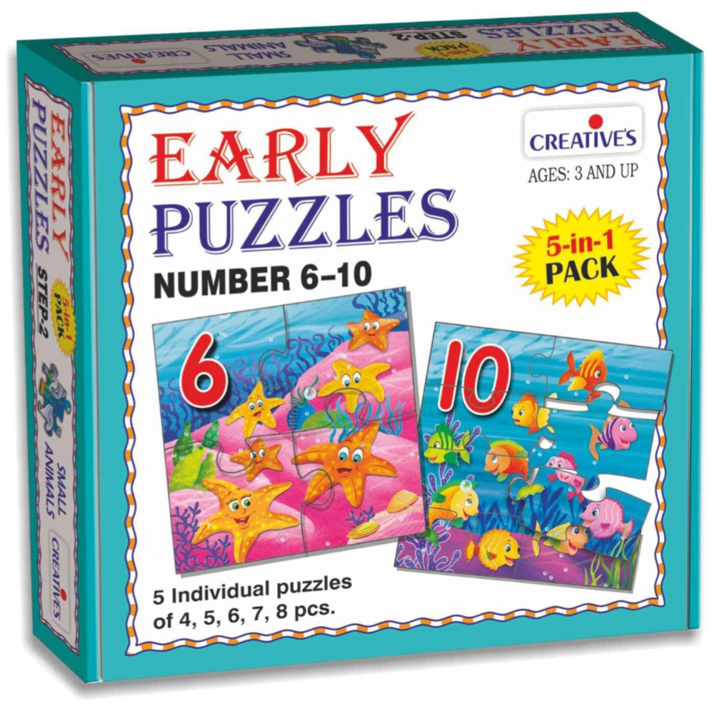 Creative Early Puzzles Step II - Numbers 6 to 10 – An Engaging Puzzle Set to Teach Toddlers Number Recognition, Counting, and Early Math Skills (10 Pieces) Creative Early Puzzles Step II - Numbers 6 to 10 – An Engaging Puzzle Set to Teach Toddlers Number Recognition, Counting, and Early Math Skills (10 Pieces)