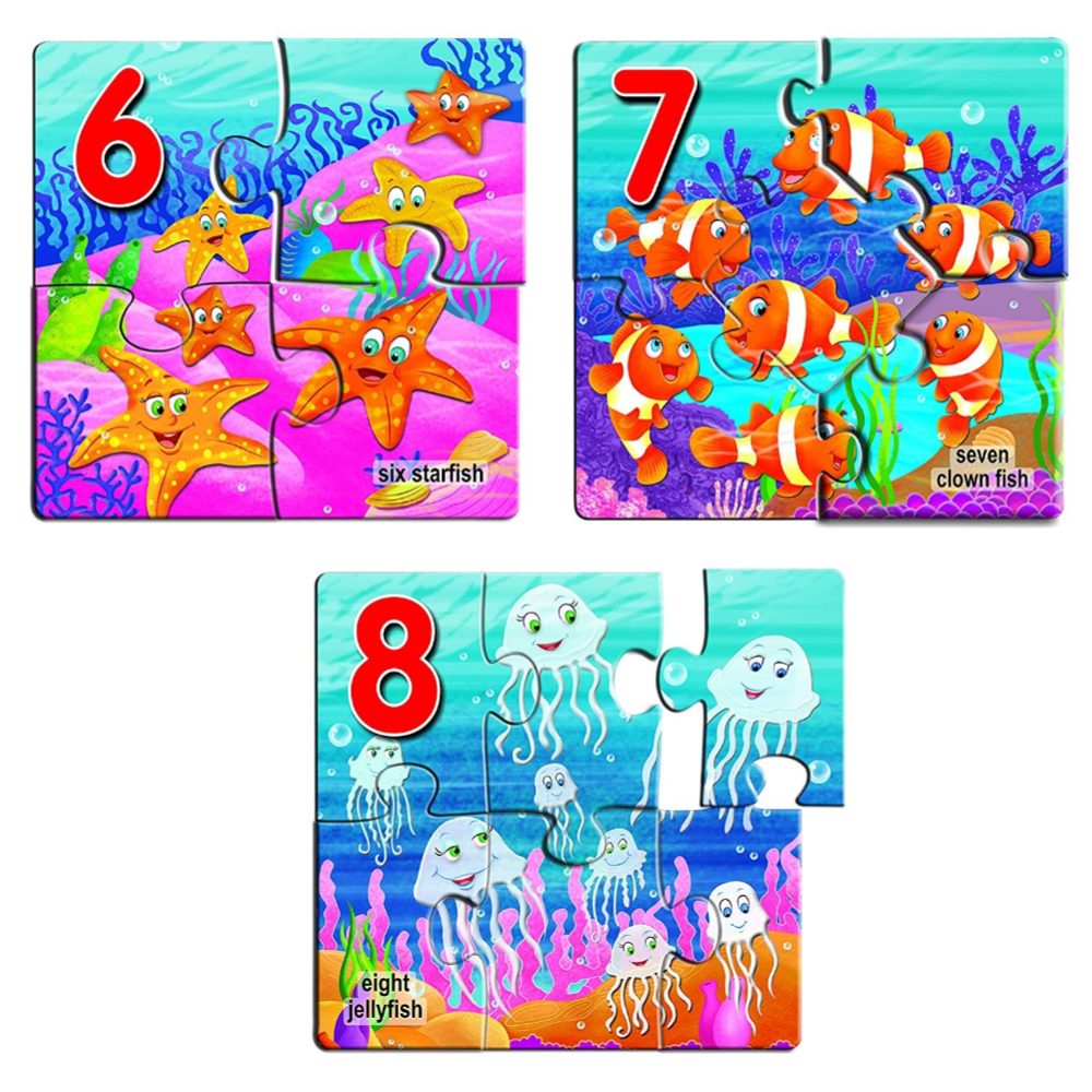 Creative Early Puzzles Step II - Numbers 6 to 10 – An Engaging Puzzle Set to Teach Toddlers Number Recognition, Counting, and Early Math Skills (10 Pieces)