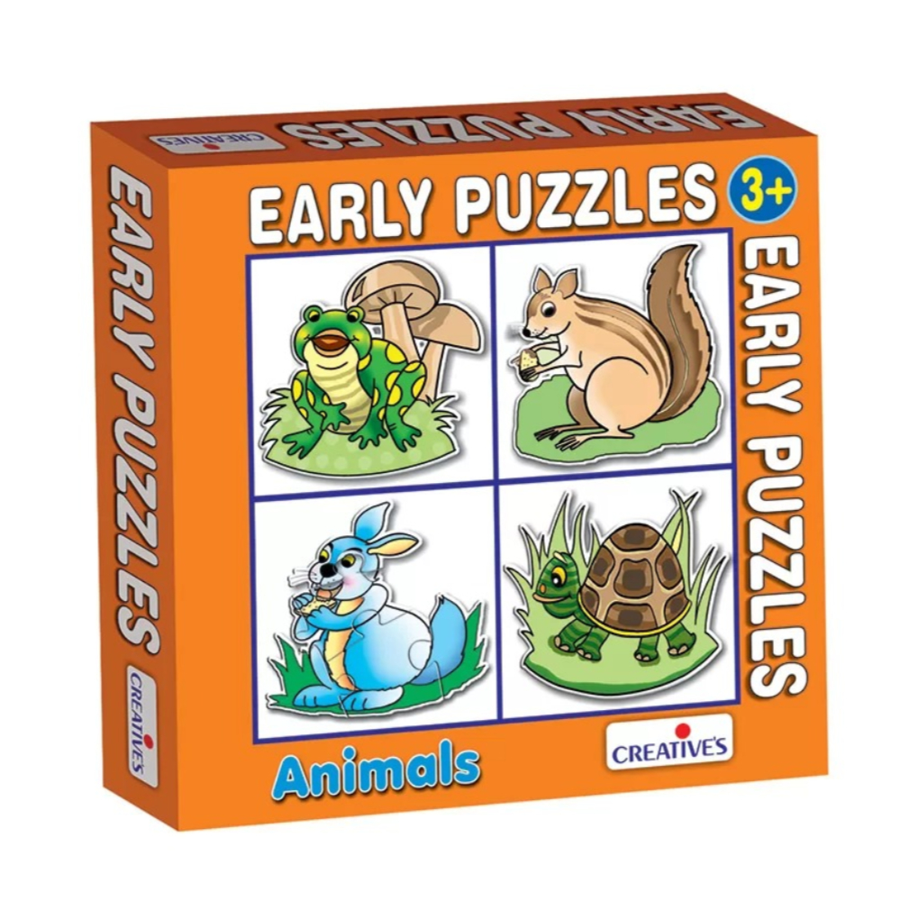 Creative Early Puzzles – Animals – A Fun and Interactive Puzzle Set to Teach Toddlers About Animals, Animal Names, and Early Cognitive Skills (10 Pieces)