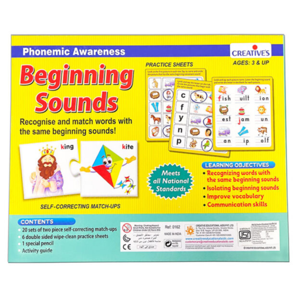 Creative Beginning Sounds 24P – A Fun and Interactive Educational Kit to Help Young Learners Master Letter Sounds and Phonemic Awareness Creative Beginning Sounds 24P – A Fun and Interactive Educational Kit to Help Young Learners Master Letter Sounds and Phonemic Awareness