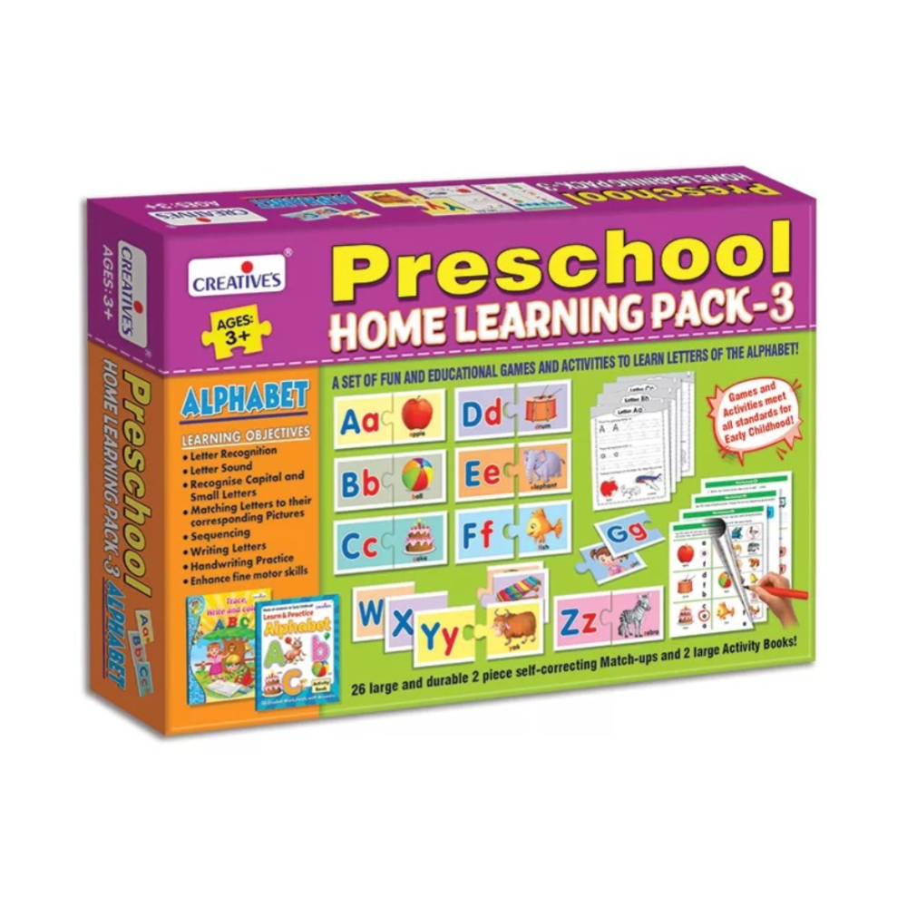 Creative Preschool Home Learning 3, Alphabet-12P – A Fun and Interactive Kit to Learn the ABCs and Build Early Language Skills for Preschoolers