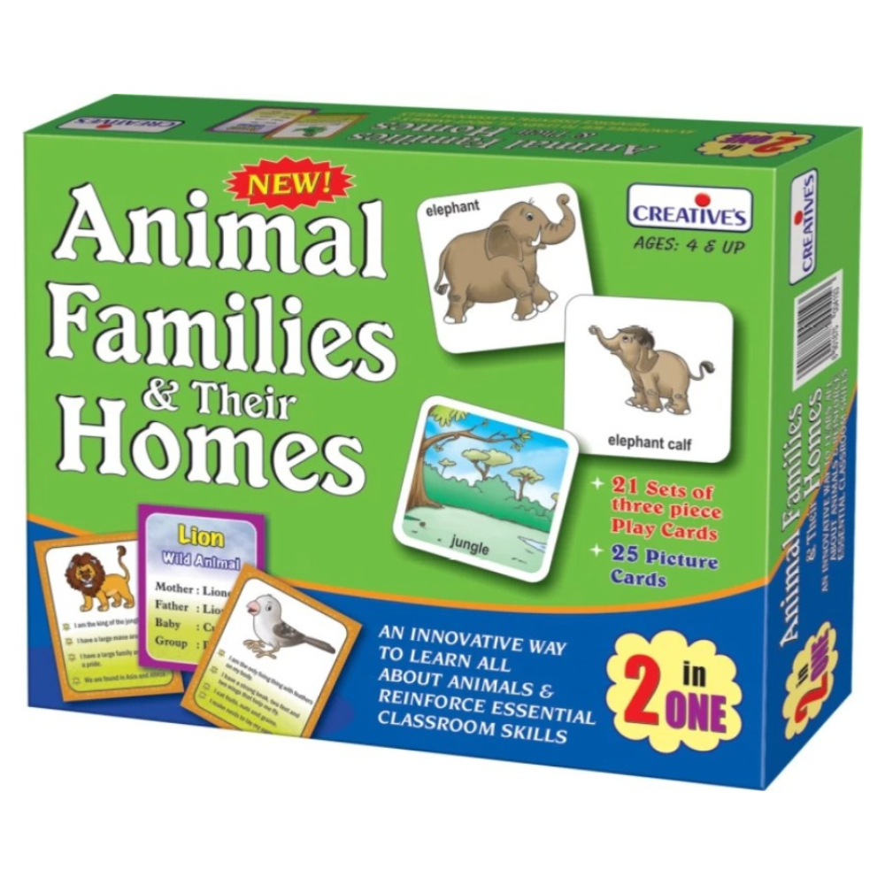 CREATIVE Animal Families & Their Homes - 2 in One Game / 12P – A Fun and Educational Game to Learn About Animal Families and Their Habitats