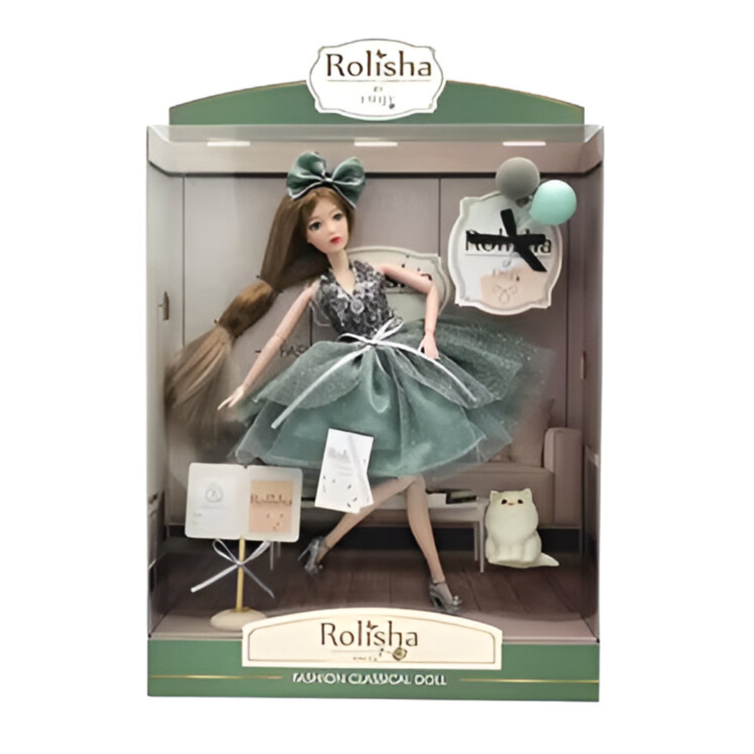 Emily Fashion Doll with Long Hair and White Cat QJ110: A Detailed Overview