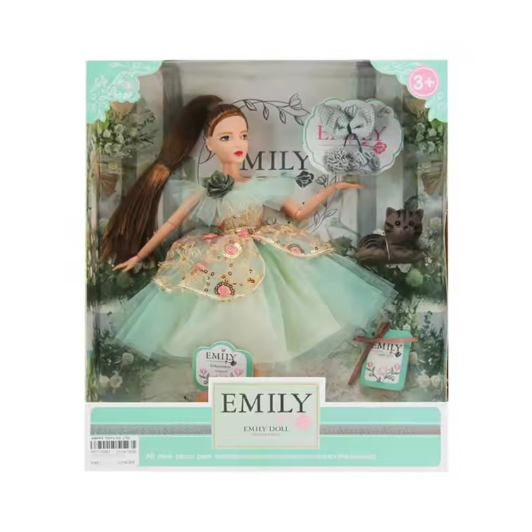 Emily Doll in a Fluffy Dress with Brown Kitty QJ088: A Comprehensive Overview