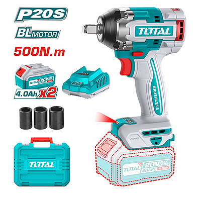 Total TIWLI2050 20V Industrial Li-ion Impact Wrench – High-Power Brushless Motor with Integrated Work Light Total TIWLI2050 20V Industrial Li-ion Impact Wrench – High-Power Brushless Motor with Integrated Work Light