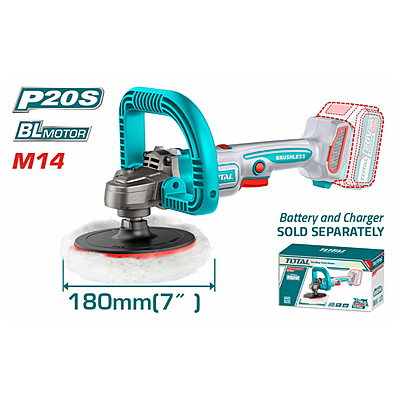 Total Lithium-Ion Polisher 20V - TAPLI2018 | Industrial-Grade Brushless Motor with Variable Speed Control for Ultimate Polishing Performance Total Lithium-Ion Polisher 20V - TAPLI2018 | Industrial-Grade Brushless Motor with Variable Speed Control for Ultimate Polishing Performance