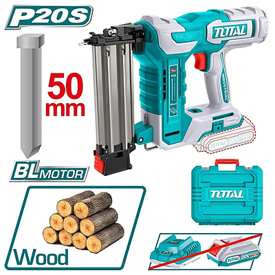 Total TCBNLI5005 20V Cordless Brad Nailer – High-Performance Brushless Motor Nail Gun with 3 Nails/S Drive Rate, 105-Nail Magazine, 1000 Brad Nails & Accessories Total TCBNLI5005 20V Cordless Brad Nailer – High-Performance Brushless Motor Nail Gun with 3 Nails/S Drive Rate, 105-Nail Magazine, 1000 Brad Nails & Accessories