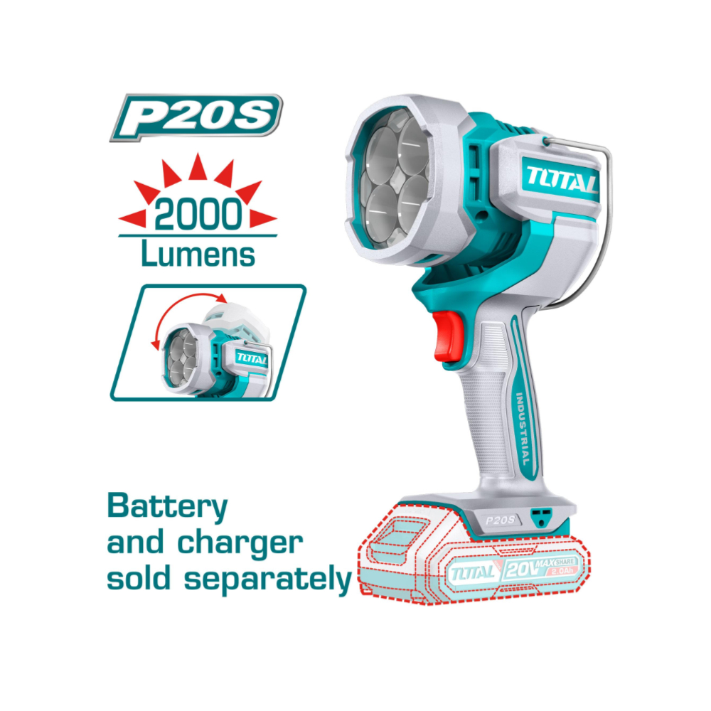TTX-TWLI2088 Cordless Work Lamp – High-Performance 20V LED Portable Work Light with Adjustable Brightness and Extended Battery Life for Industrial and DIY Use