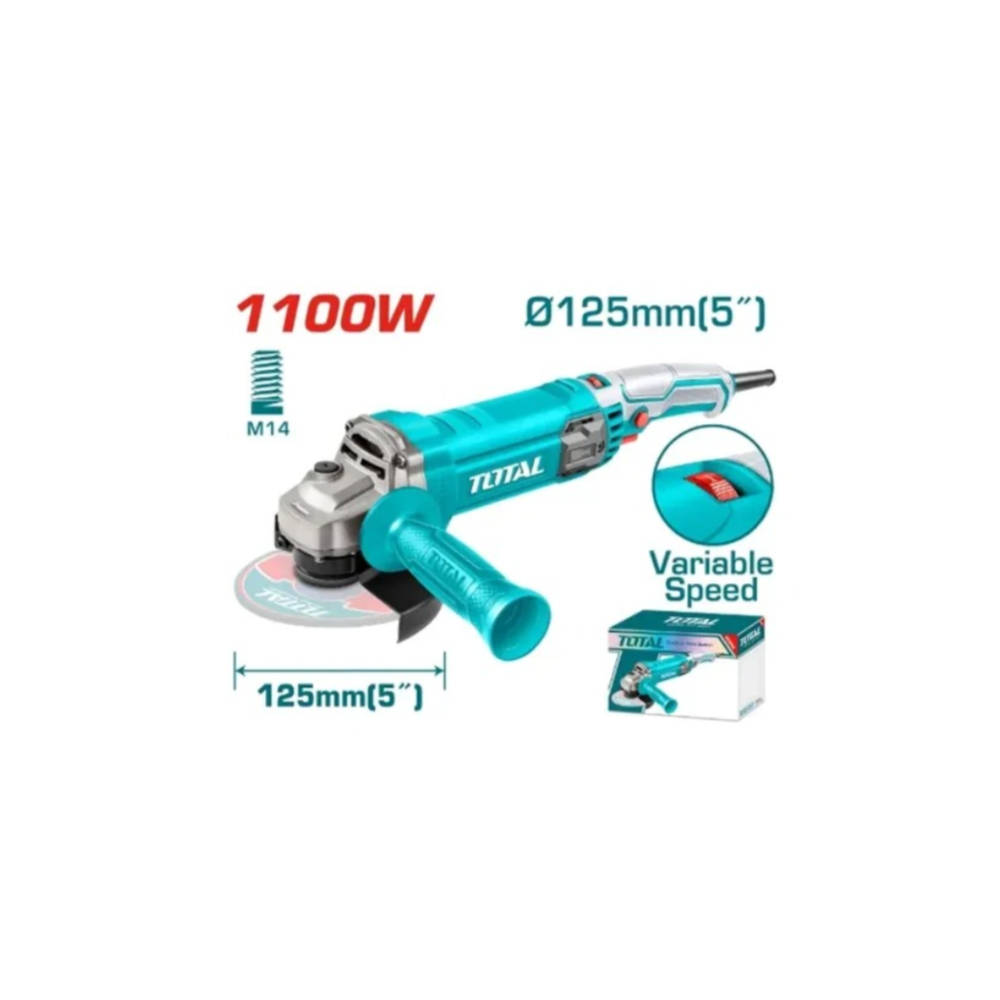 TG110125565 1100W 125mm Angle Grinder with Variable Speed Control and Auxiliary Handle - Ideal for Precision Grinding and Polishing TG110125565 1100W 125mm Angle Grinder with Variable Speed Control and Auxiliary Handle - Ideal for Precision Grinding and Polishing