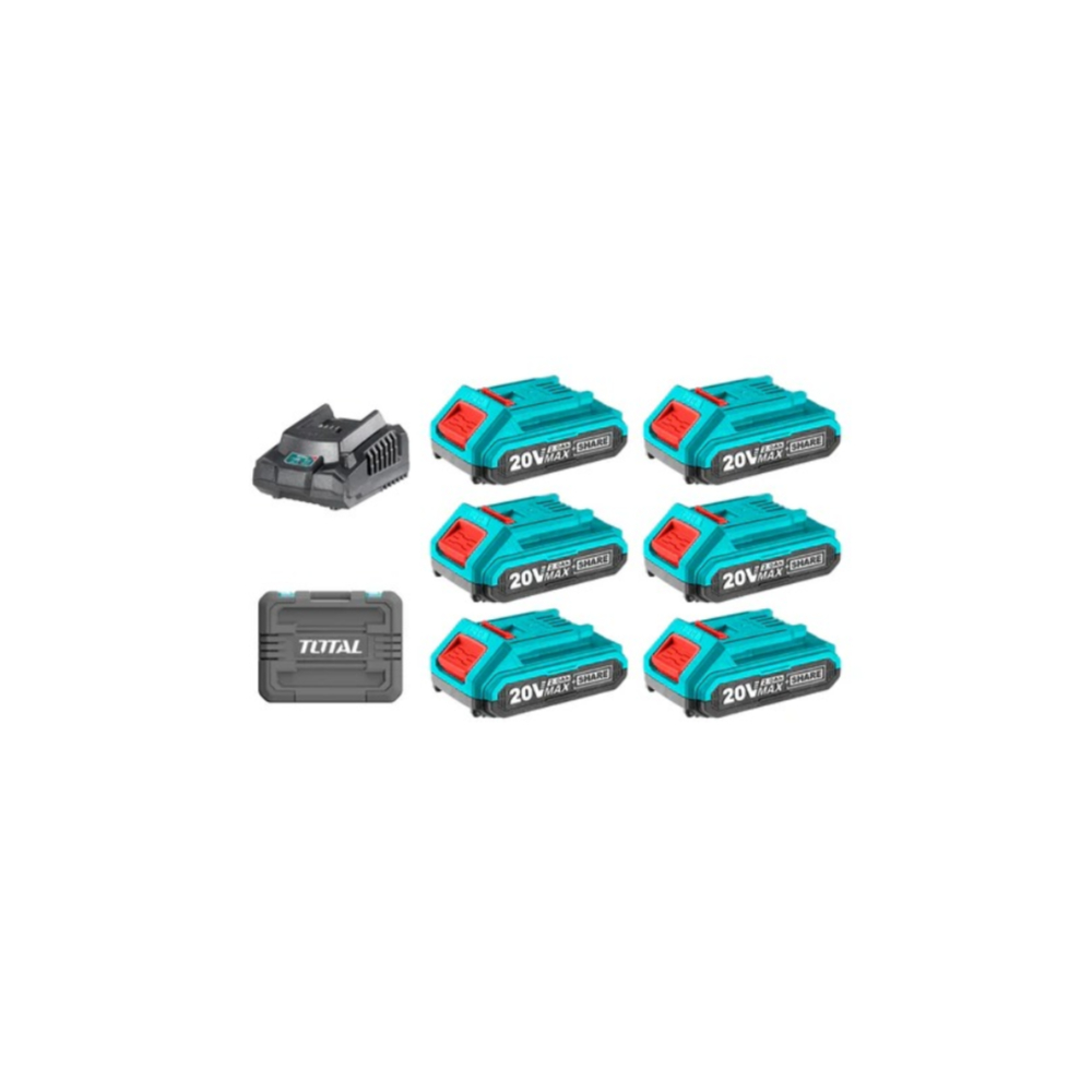 TFBCLI2062 20V Cordless Power Tool Kit with 6 Lithium-Ion Battery Packs & Charger – Complete Set for Versatile DIY and Professional Applications