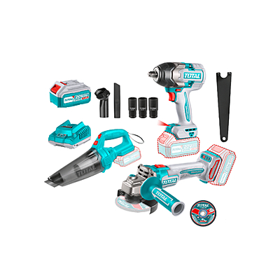 Total TOSLI240789 Cordless 3-Piece Combo Kit – Ultimate Power and Versatility for DIY and Professional Projects Total TOSLI240789 Cordless 3-Piece Combo Kit – Ultimate Power and Versatility for DIY and Professional Projects