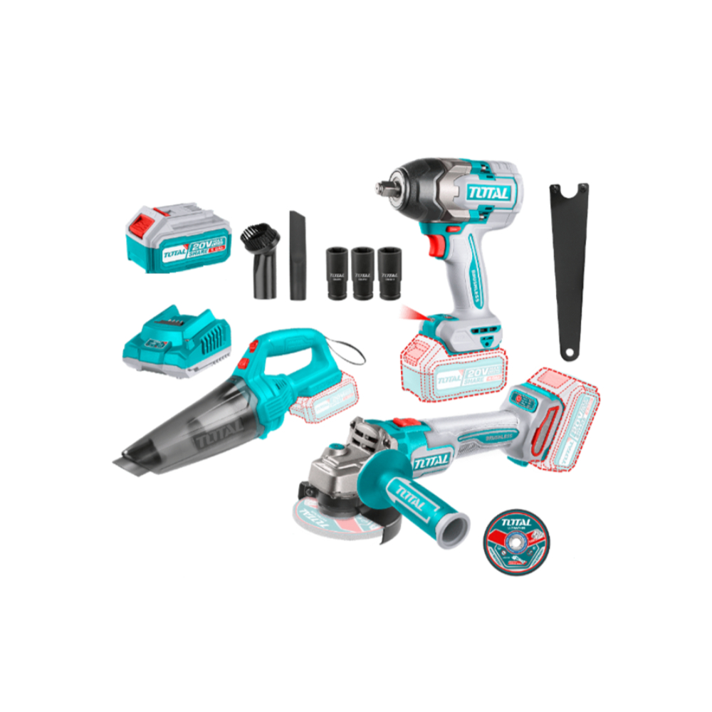 Total TOSLI240789 Cordless 3-Piece Combo Kit – Ultimate Power and Versatility for DIY and Professional Projects Total TOSLI240789 Cordless 3-Piece Combo Kit – Ultimate Power and Versatility for DIY and Professional Projects