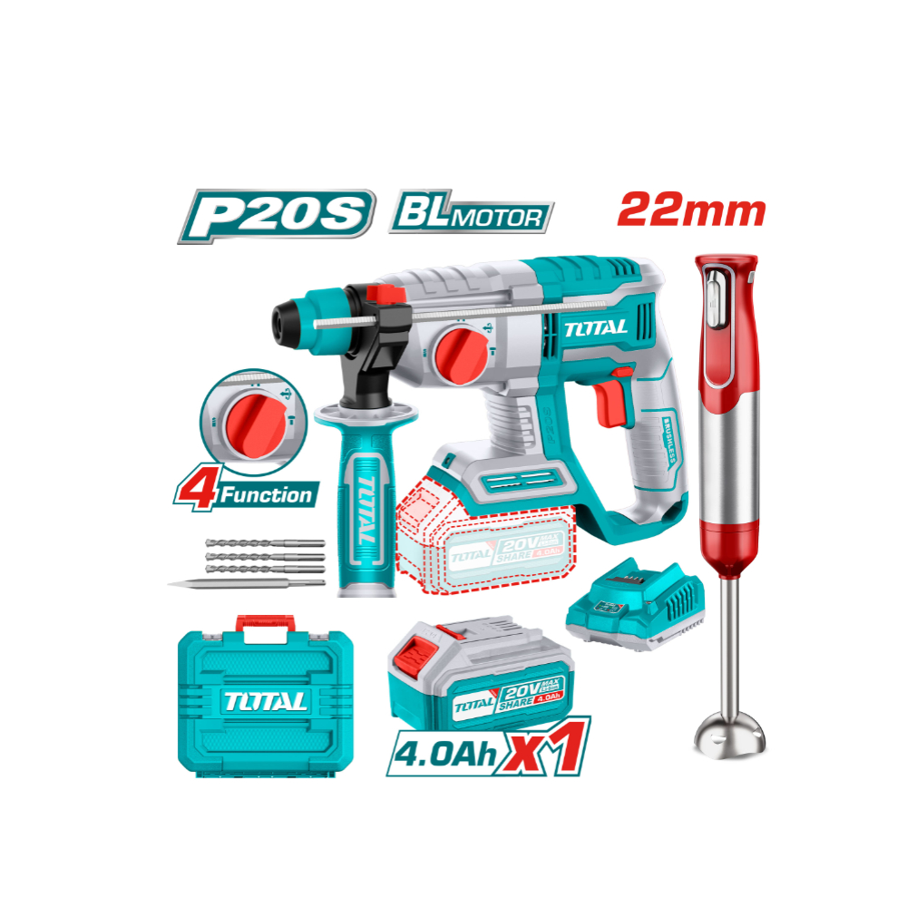 Total TOSLI240208 Lithium-Ion Cordless 2-Piece Combo Kit – High-Performance, Versatile Power Tools for Efficient Work Total TOSLI240208 Lithium-Ion Cordless 2-Piece Combo Kit – High-Performance, Versatile Power Tools for Efficient Work