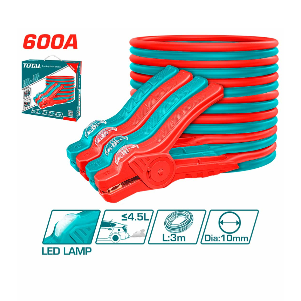 PBCA16008L Heavy-Duty Booster Cable – 600A Jump Starter with Built-in LED Indicators PBCA16008L Heavy-Duty Booster Cable – 600A Jump Starter with Built-in LED Indicators