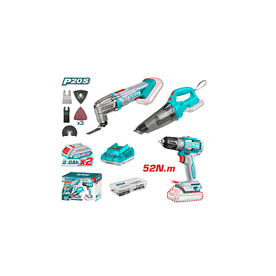 Total TOSLI240685 Cordless 3-Piece Combo Kit – Powerful, Reliable, and Versatile Tools for Professional and DIY Projects Total TOSLI240685 Cordless 3-Piece Combo Kit – Powerful, Reliable, and Versatile Tools for Professional and DIY Projects