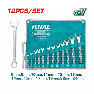 THT1022121 12-Piece Industrial-Grade Combination Spanner Set – Heavy-Duty Cr-V Steel for Precision & Durability THT1022121 12-Piece Industrial-Grade Combination Spanner Set – Heavy-Duty Cr-V Steel for Precision & Durability