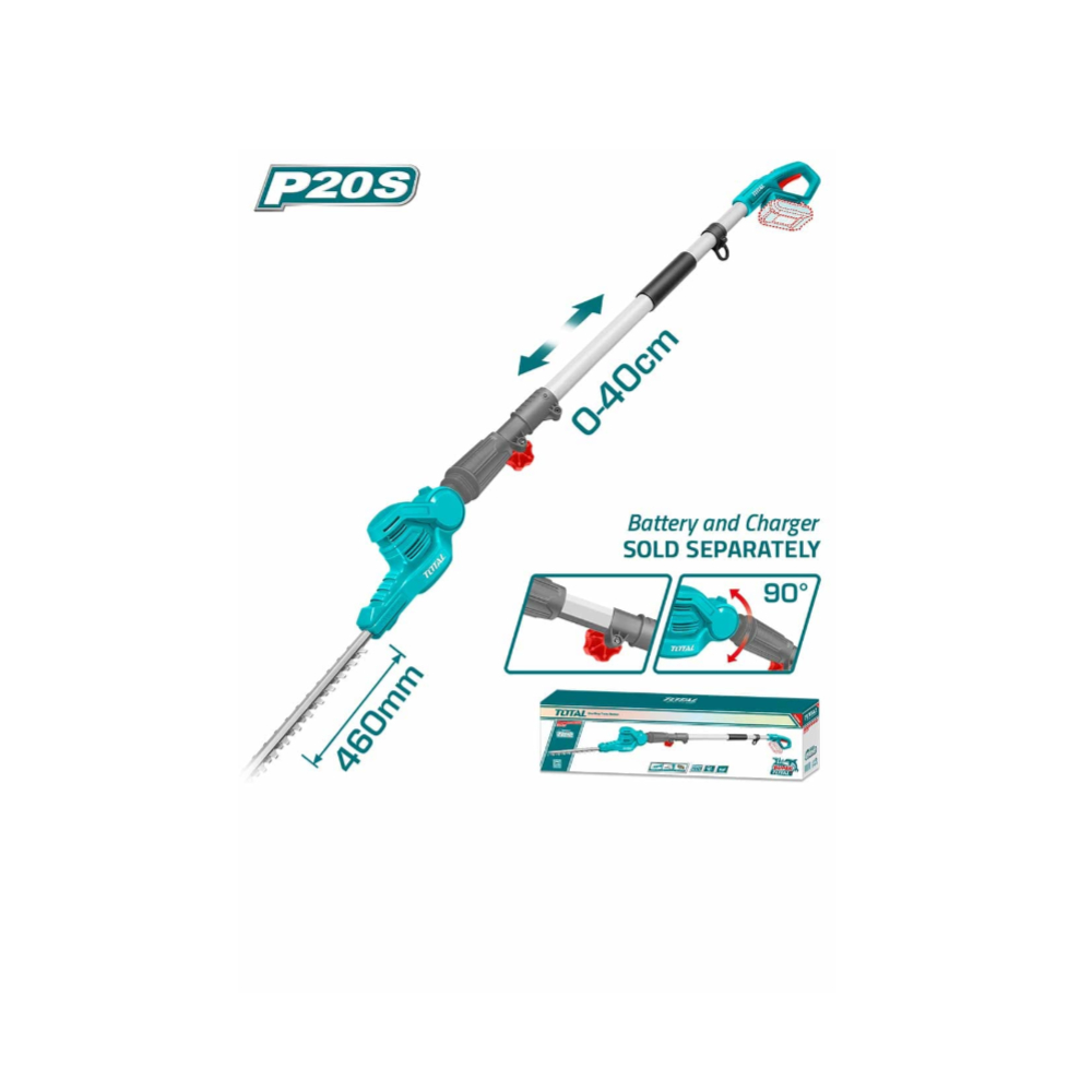 Total TPHT201601 Cordless Pole Hedge Trimmer – Powerful and Versatile Tool for Efficient Hedge Trimming and Maintenance