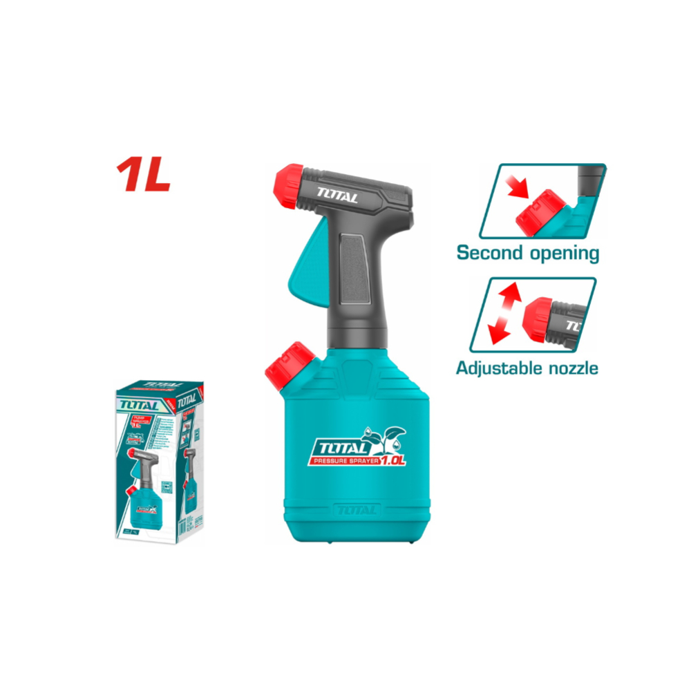 Total THSPP30102 1L Pump Sprayer – Compact and Efficient Garden and Household Sprayer with Adjustable Nozzle and Level Indicator