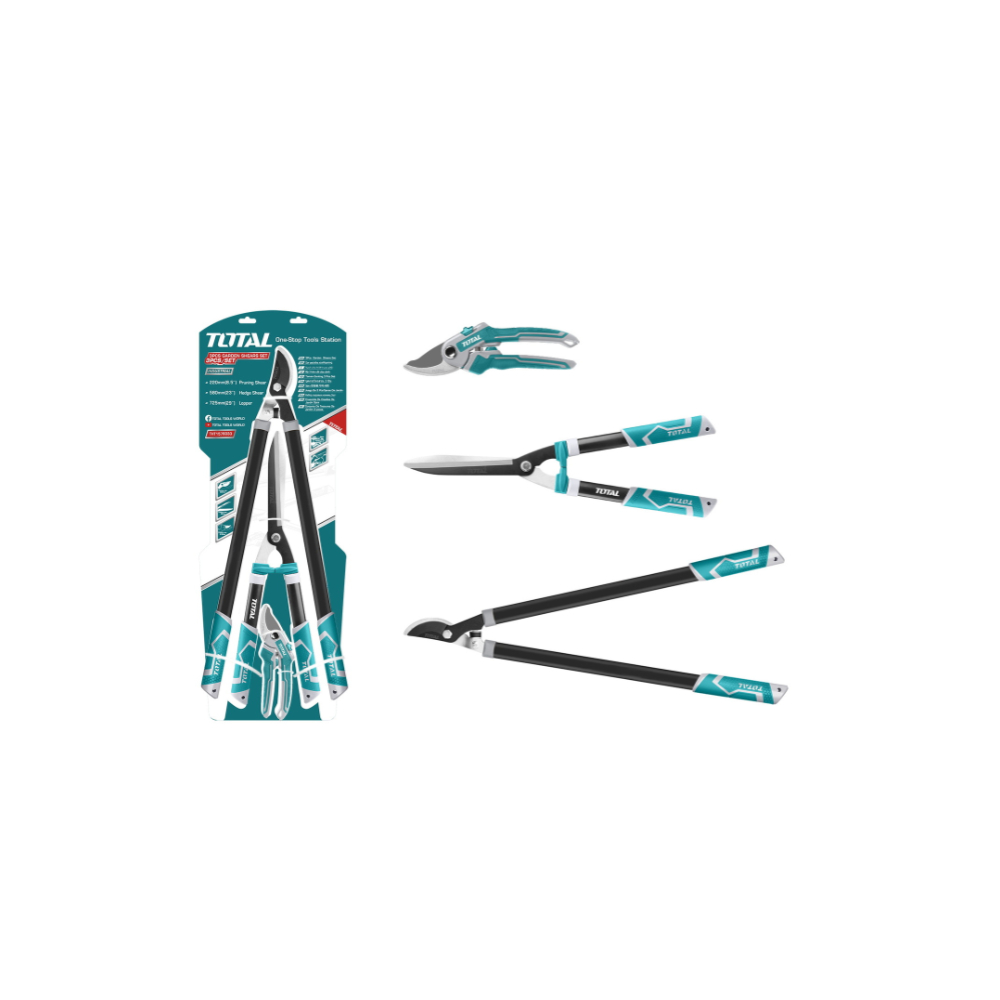 Total THT1576033 3-Piece Lopper Set – Premium Gardening Tool Set for Precision Pruning, Trimming, and Hedge Maintenance