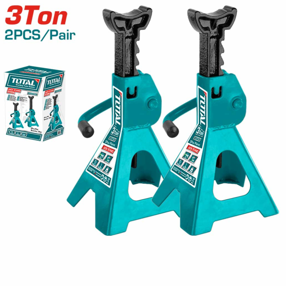 THJS0301 3 Ton Jack Stand – Heavy-Duty Vehicle Support with Large Saddle, 270mm to 410mm Height Adjustment, 2pcs/Pair for Enhanced Stability and Safety