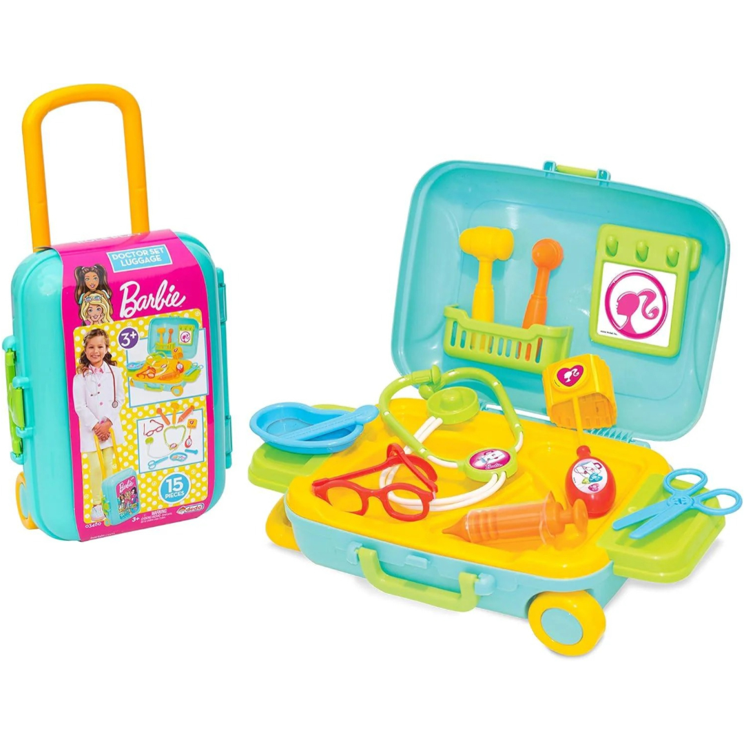 The Dede Barbie Doctor Set Luggage 3480 is an interactive and portable playset designed to inspire young minds through imaginative medical role-playing