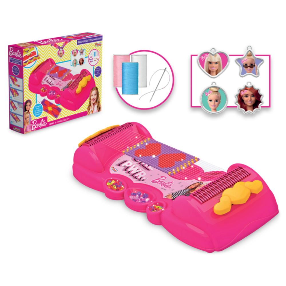 BARBIE BEADS WEAVING MACHINE – 3699 | DIY Jewelry Weaving Kit for Girls | Create Beautiful Necklaces, Bracelets, Rings & More with Barbie-Themed Beads