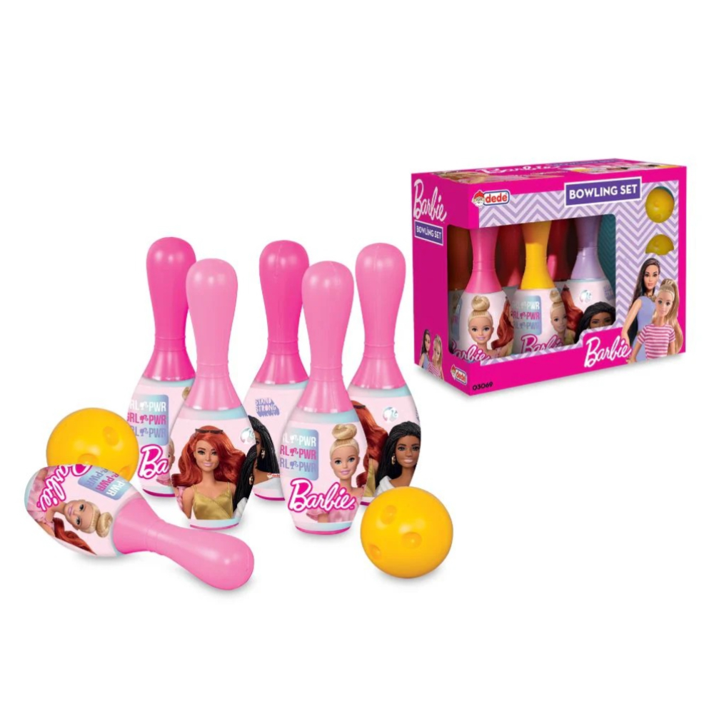 DEDE Bowling Set Barbie/12P – 3069 | Fun and Interactive Bowling Game for Kids | Includes 12 Colorful Pins and 2 Bowling Balls